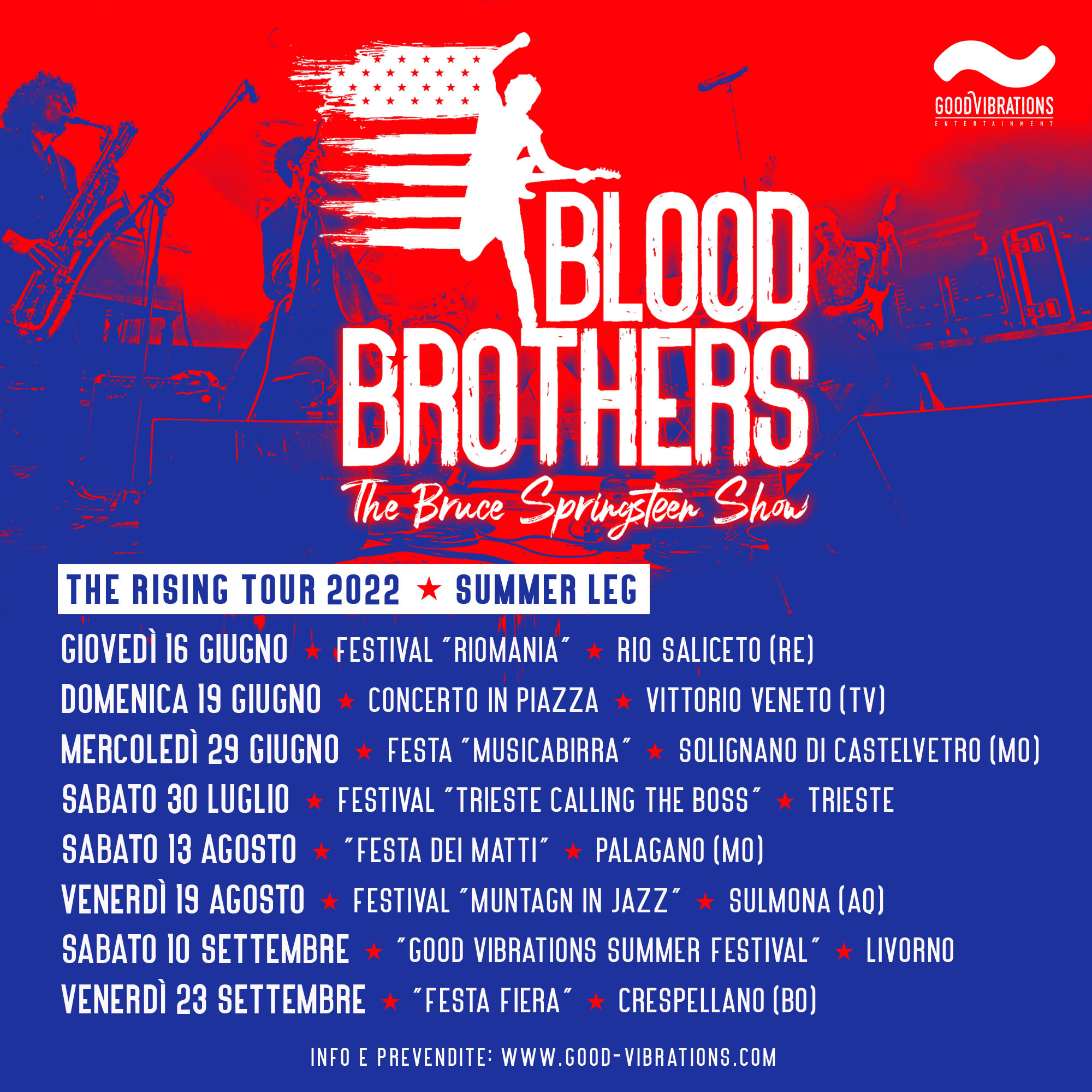 Annuncio Tour estivo 2022 dei Blood Brothers